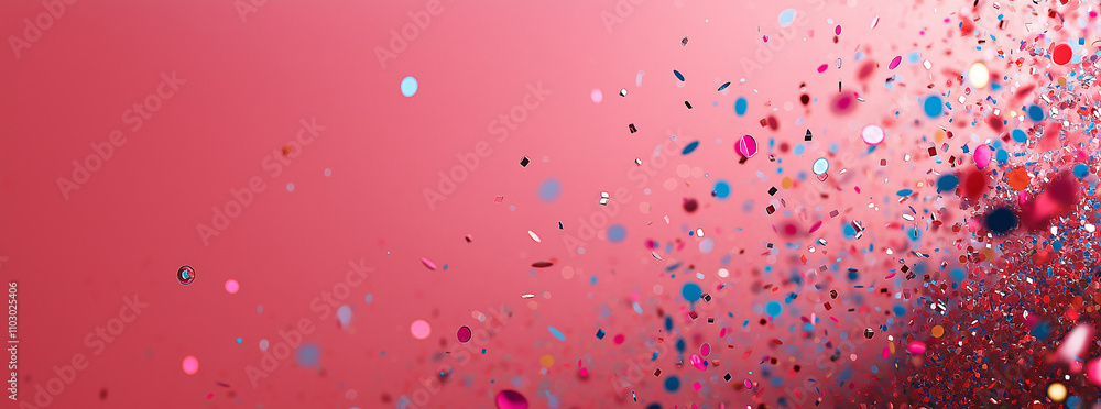 Colorful scattered confetti floating in the air Colorful scattered confetti floating in the air