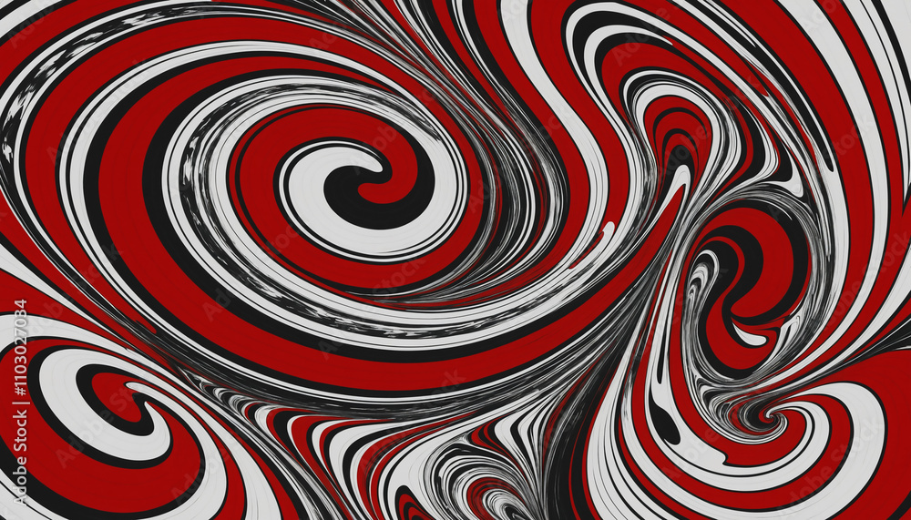 Abstract Red, Black, and White Swirling Pattern Design background. Generative AI. Abstract Red, Black, and White Swirling Pattern Design background. Generative AI.