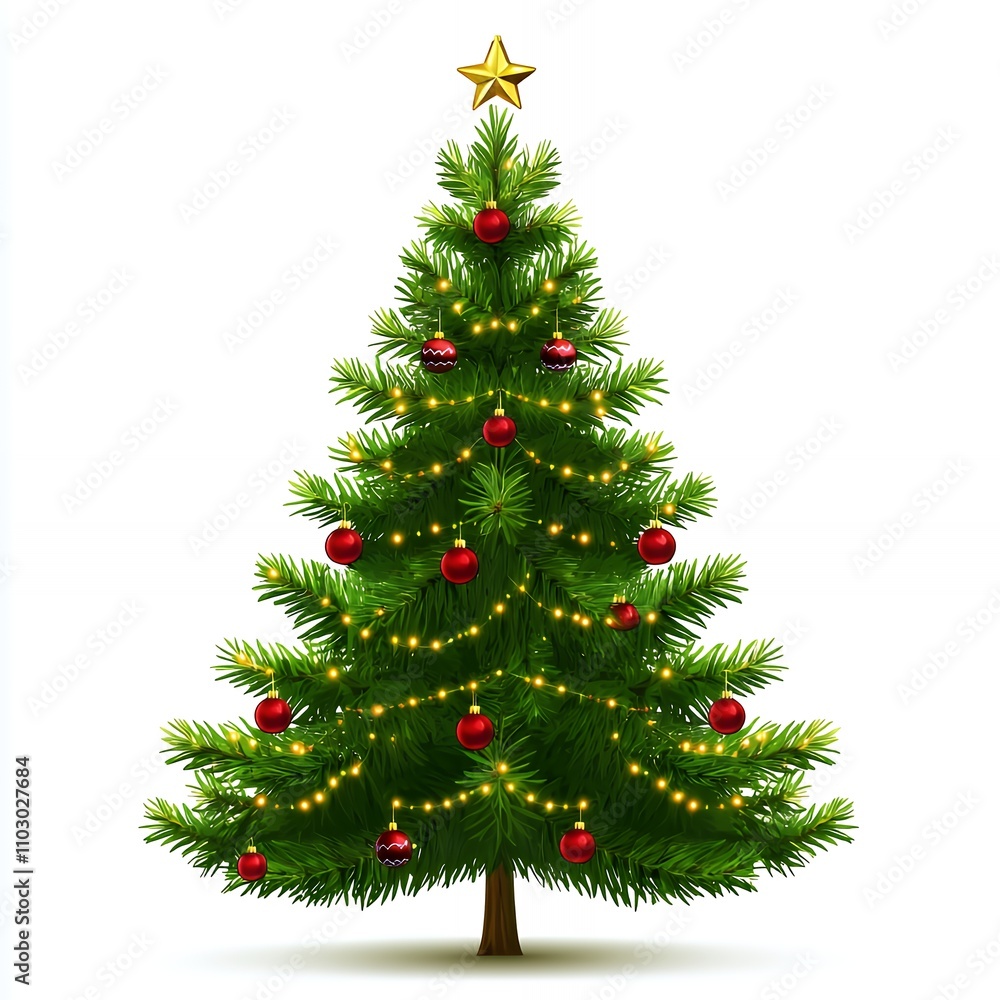 A decorated Christmas tree with lights and ornaments, symbolizing holiday celebration. A decorated Christmas tree with lights and ornaments, symbolizing holiday celebration.