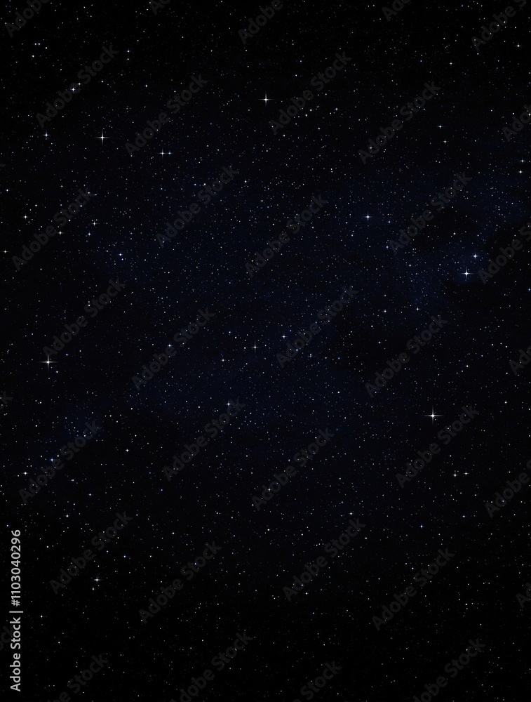 Fototapeta premium Glistening stars scattered across a black expanse of the night sky, starry night, stars, glimmer