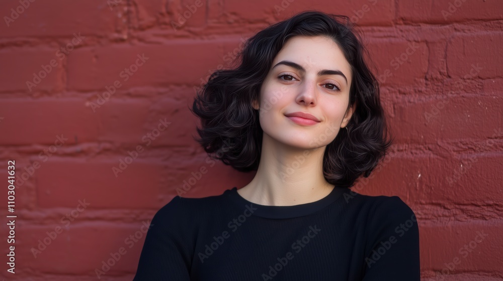 Portrait of a Young Woman with Natural Beauty Portrait of a Young Woman with Natural Beauty