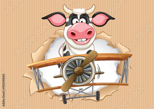 Cow Pilot Breaking Through Wall