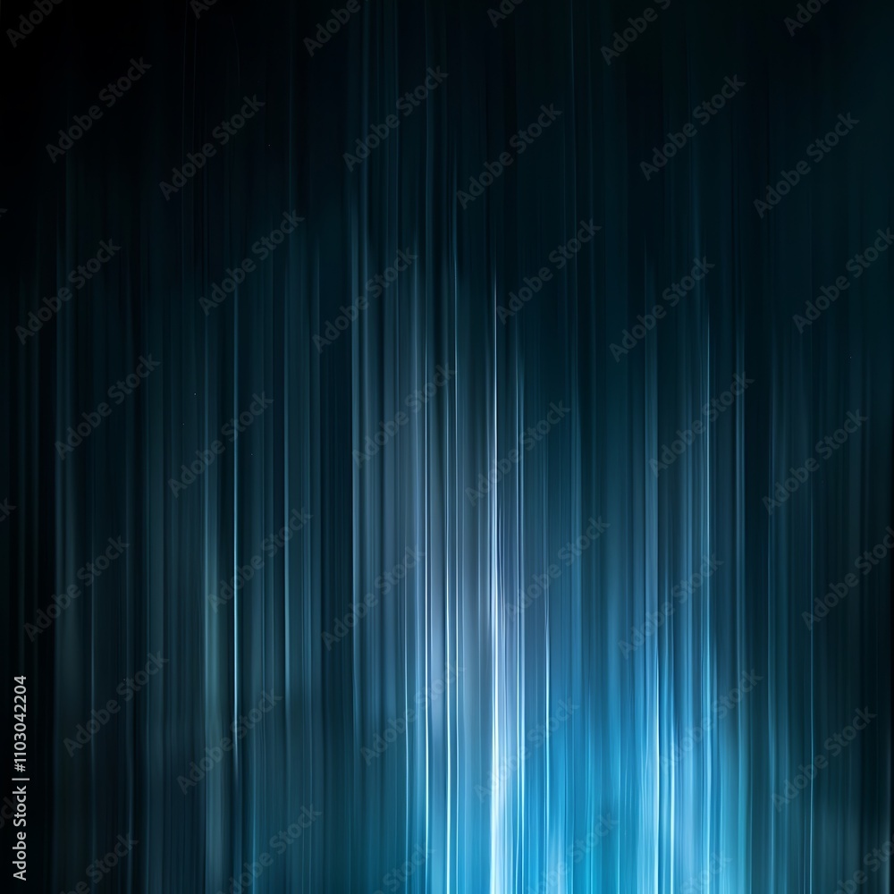 Blurred Cyan Vertical Light Streaks on Black Background, Modern Abstract Art Blurred Cyan Vertical Light Streaks on Black Background, Modern Abstract Art