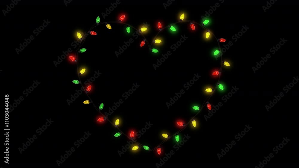 Colorful Lights Heart Overlay Frame Element with Alpha Channel Colorful Lights Heart Overlay Frame Element with Alpha Channel