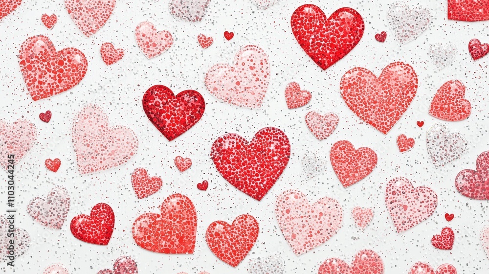 A white background with delicate red and pink heart patterns and subtle sparkles. A white background with delicate red and pink heart patterns and subtle sparkles.