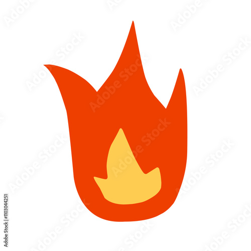 simple vector illustration of a flame with clean lines and a modern style photo