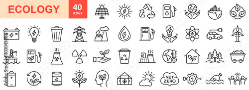 Ecology icon design set