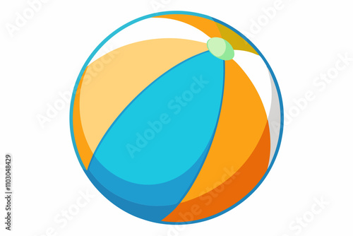 Colorful striped inflatable ball for pool vector illustration