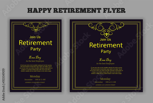 Retirement party invitation  flyer design template
