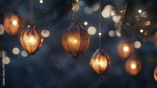 New Year hanging lanterns