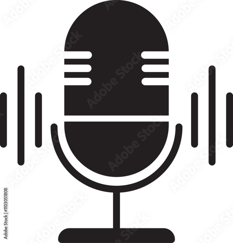 Microphone icon set. Different microphone collection. Podcast mike, journalist microphone, karaoke, conference. 