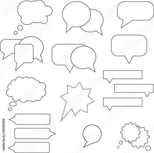 Message comments chat box. Collection of speech bubbles, text boxes and conversation chats in comics. Vektor set of speech bubbles.