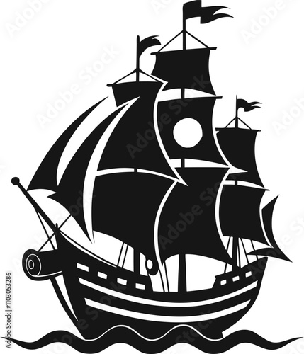ship on black