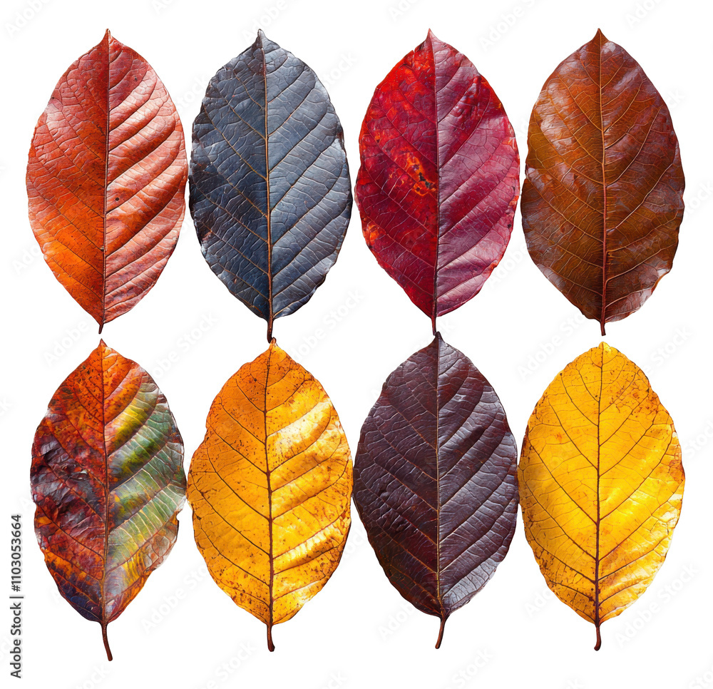Obraz premium Autumn Leaves Collection Red Orange Brown Yellow Fall Foliage