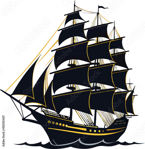 ship isolated on white background