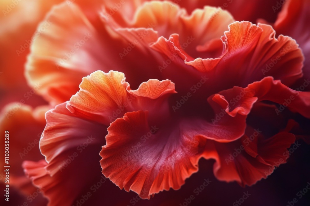 Vibrant Red Algae Swirling Underwater in Close-up Shot Creative AI-generated Composition Vibrant Red Algae Swirling Underwater in Close-up Shot Creative AI-generated Composition