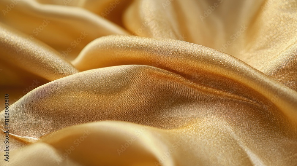 Luxurious golden fabric with intricate folds and a soft sheen, creating a rich texture and elegant shimmering effects. Luxurious golden fabric with intricate folds and a soft sheen, creating a rich texture and elegant shimmering effects.
