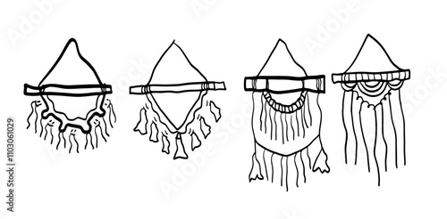 Macramé Hand-Drawn Set | Doodle Vector for Craft Designs