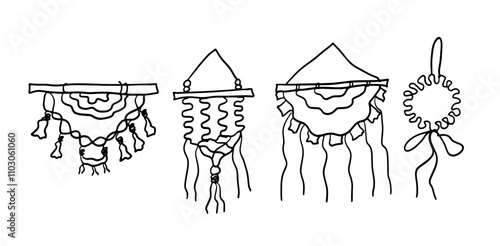 Macramé Hand-Drawn Set | Doodle Vector for Craft Designs