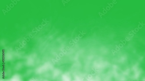 White smoke isolated on on chroma key green screen alpha channel background
