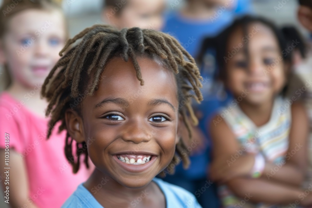 Portrait of a cute african american girl smiling at camera Portrait of a cute african american girl smiling at camera