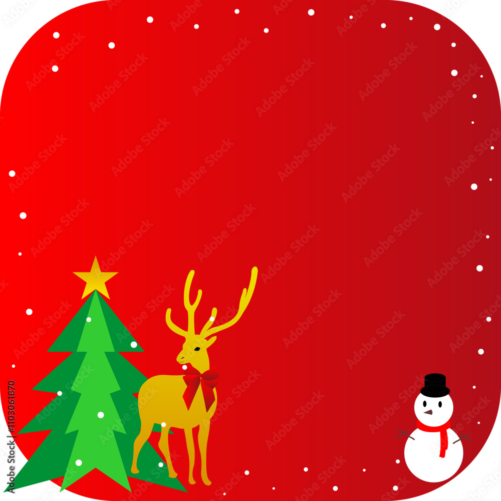 Fototapeta premium Christmas winter frame square shape