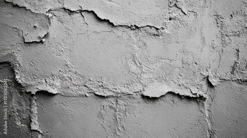 Obraz premium Textured grey wall with intricate cracks and layered patterns, ideal for use as a versatile background in various design projects.