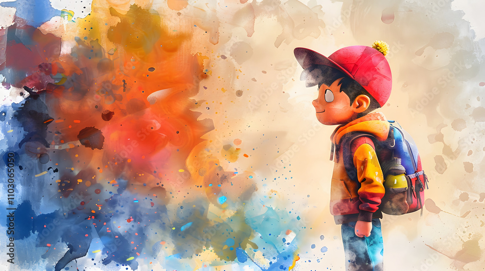 cartoon character Artist Watercolor cartoon character Artist Watercolor