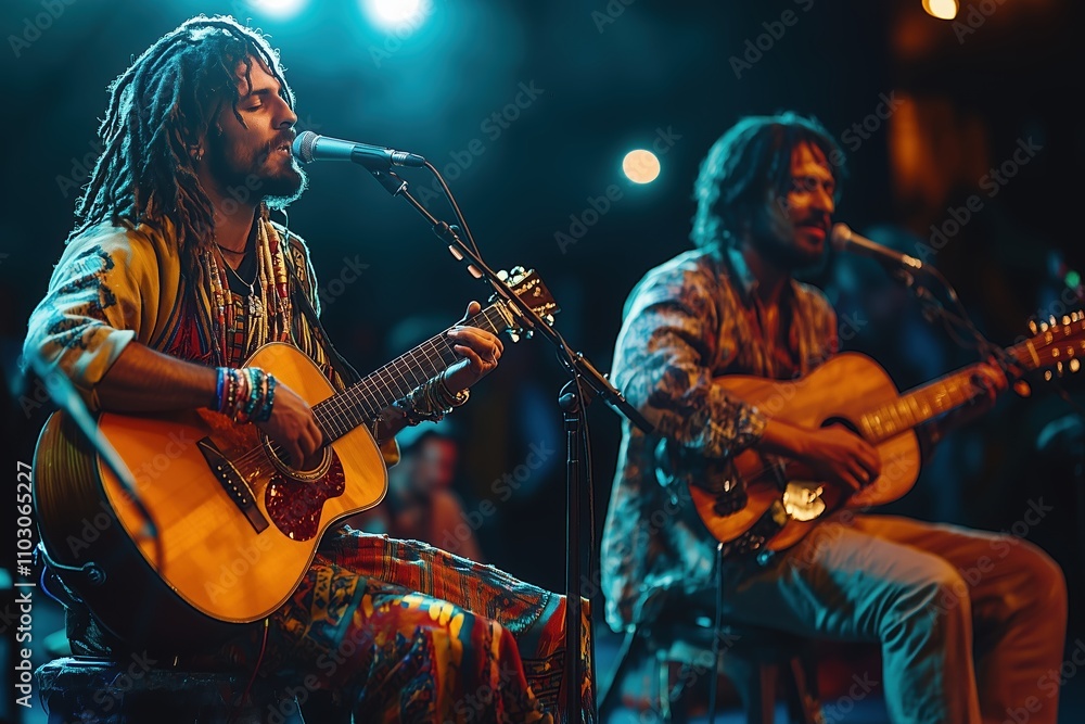 Obraz premium Musicians performing on an intimate stage