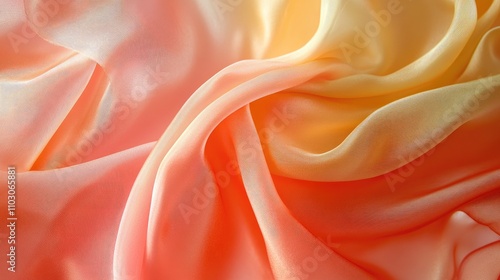 Silky Fabric in Warm Orange and Yellow Gradients with Ethereal Softness and Subtle Textures