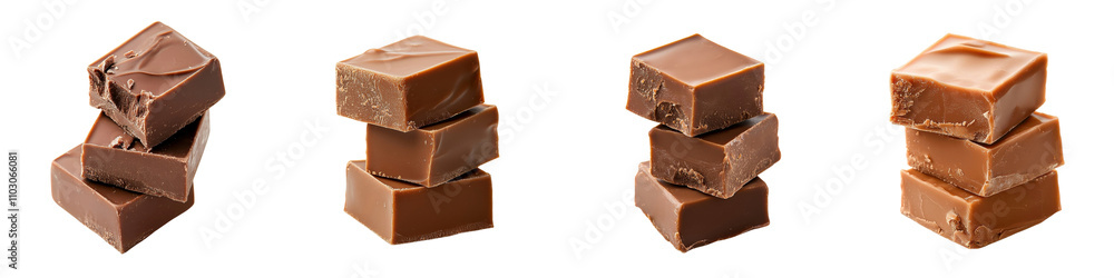 Fudge, isolated on white background. Collection PNG. Fudge, isolated on white background. Collection PNG.
