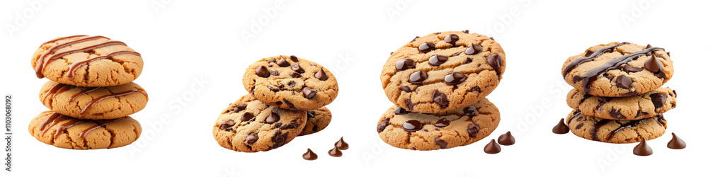 Cookies with sauce, isolated on white background. Collection PNG. Cookies with sauce, isolated on white background. Collection PNG.