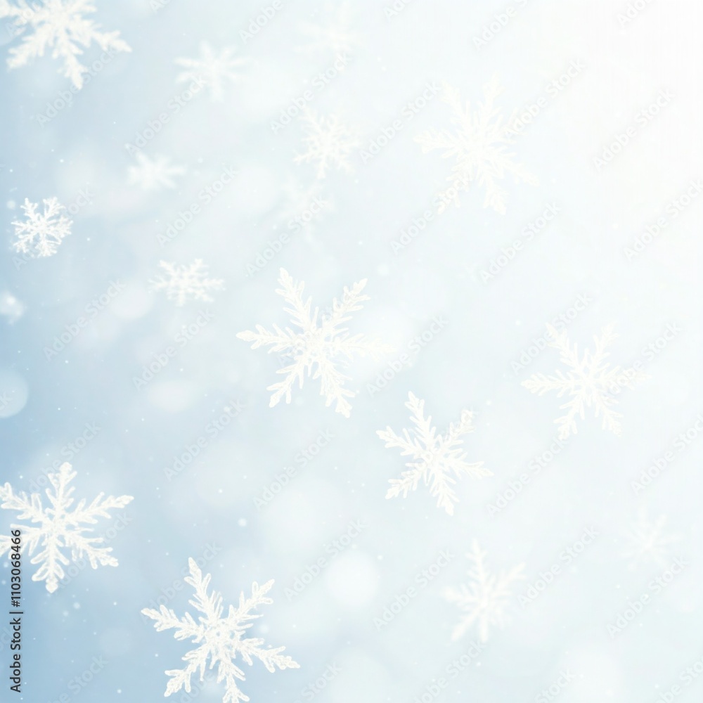 abstract white snowflakes falling on a light blue winter background abstract white snowflakes falling on a light blue winter background