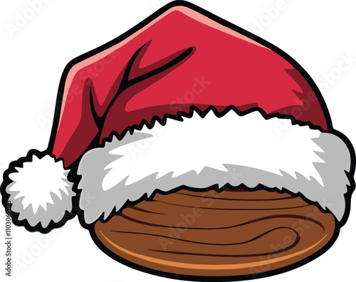 Christmas cap design element, vector illustration on white background