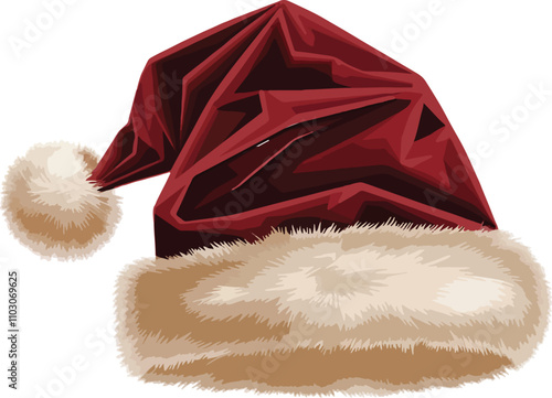 Christmas cap design element, vector illustration on white background