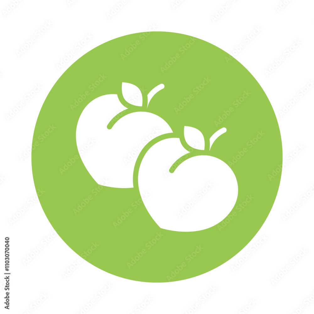 Peach vector gylph Circle Icon. Eps 10 file Peach vector gylph Circle Icon. Eps 10 file