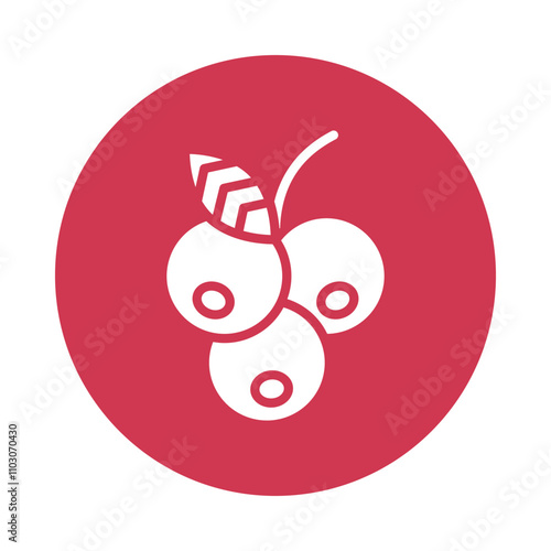 Blueberry vector gylph Circle Icon. Eps 10 file