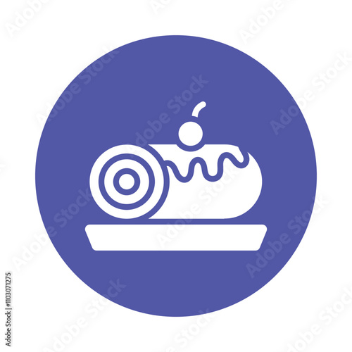 Swiss Roll vector gylph Circle Icon. Eps 10 file
