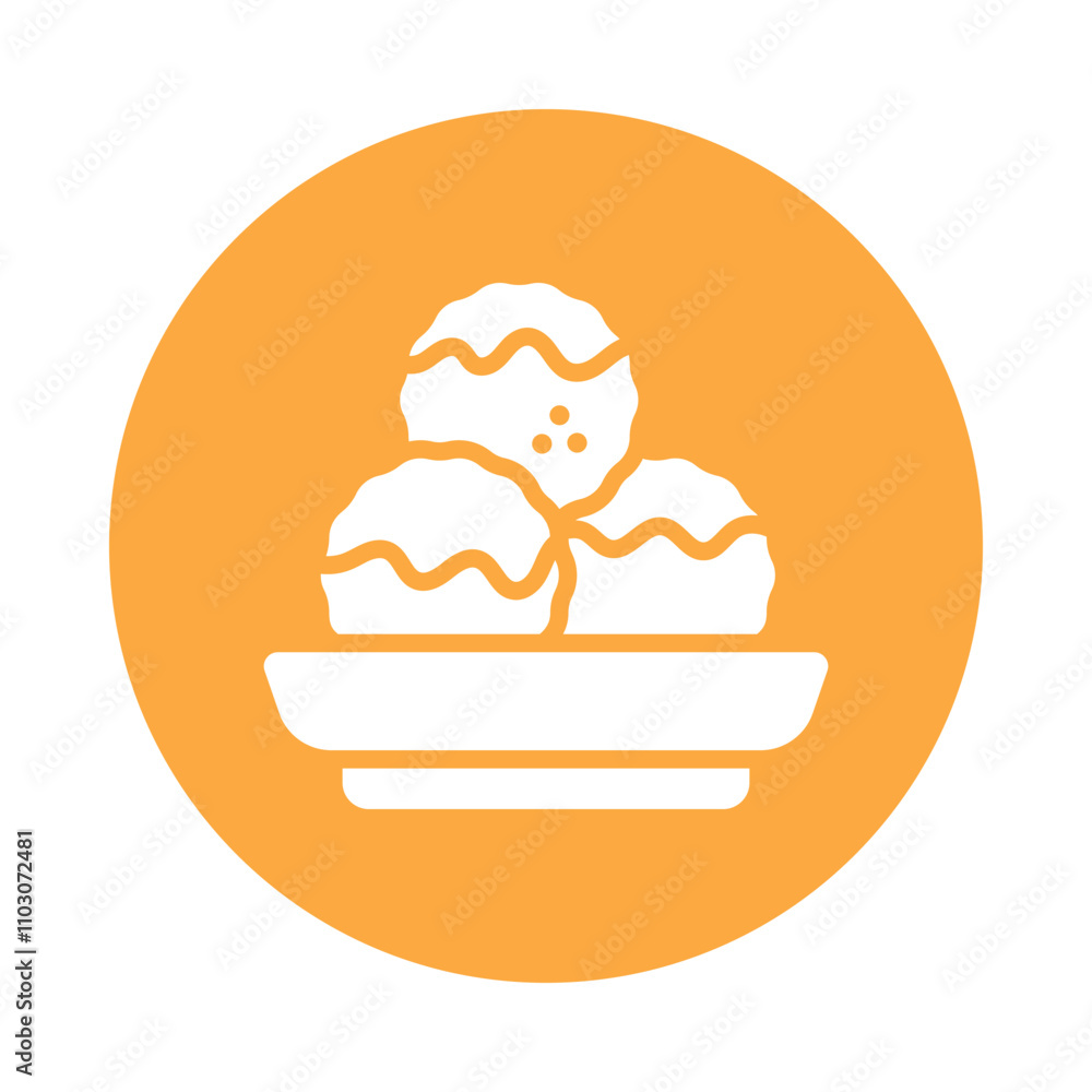 Meatballs vector gylph Circle Icon. Eps 10 file Meatballs vector gylph Circle Icon. Eps 10 file