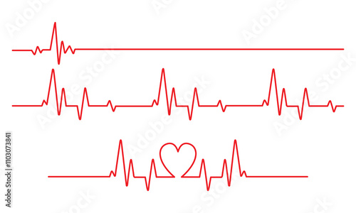 Heart rate monitor line vector isolated on white background. Heart rate pulse rhythm line illustration with editable stroke. Stock-Vector.