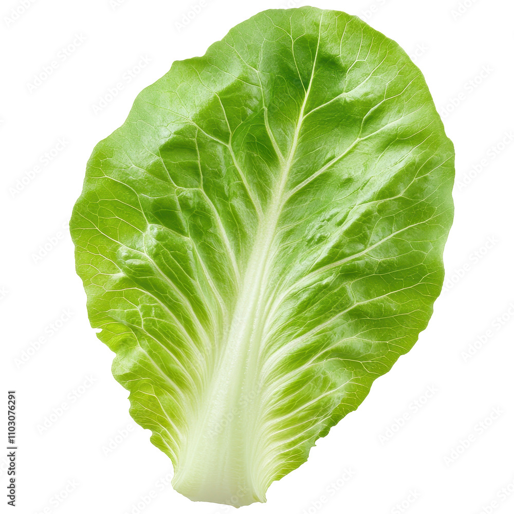 Fototapeta premium A large green leaf of lettuce Transparent Background