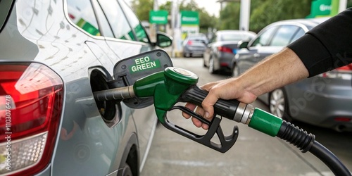 Fuel in tank theme photo. Gas station. photo