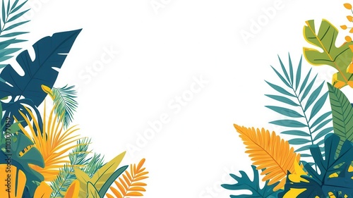 Wallpaper Mural Adaptation flat design side view jungle theme cartoon drawing vivid Torontodigital.ca