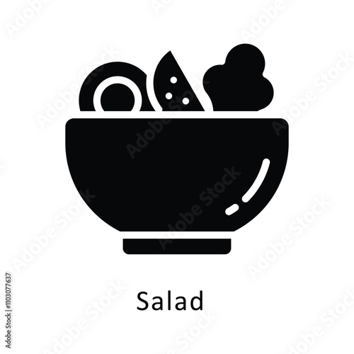 Salad vector gylph Icon. Eps 10 file