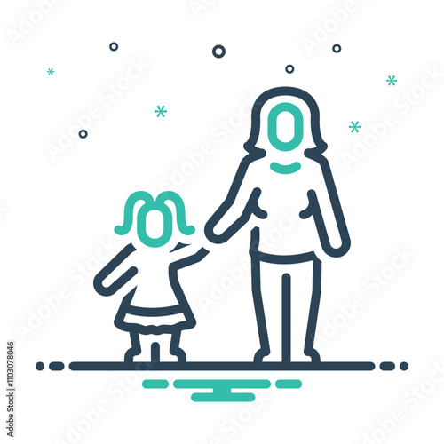 Mix icon for mother and daughter