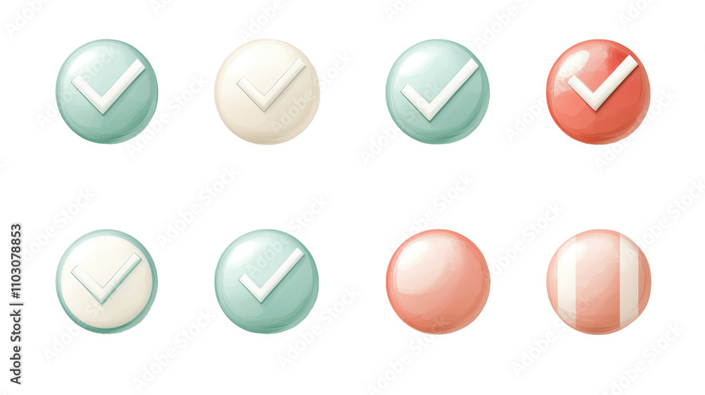 A set of six different colored check marks Transparent Background A set of six different colored check marks Transparent Background