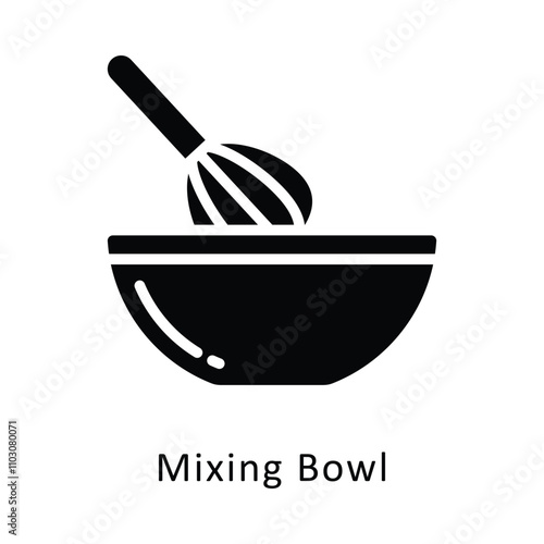 Mixing Bowl vector gylph Icon. Eps 10 file