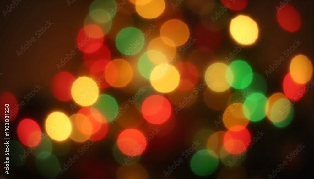 New Year Background with Blurry Multicolored Lights on a Dark Background, Festive and Cozy New Year Background with Blurry Multicolored Lights on a Dark Background, Festive and Cozy