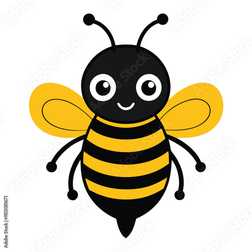 Cute bee silhouette vector Illustration