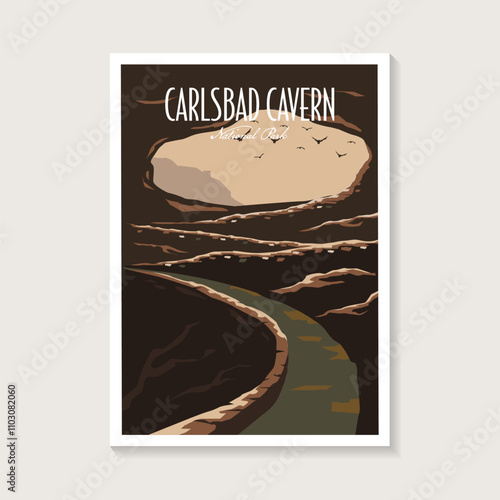 Carlsbad Caverns National Park poster vector illustration design,  inner cave poster design